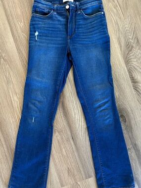LC Lauren Conrad Deep Blue Straight Leg Jeans